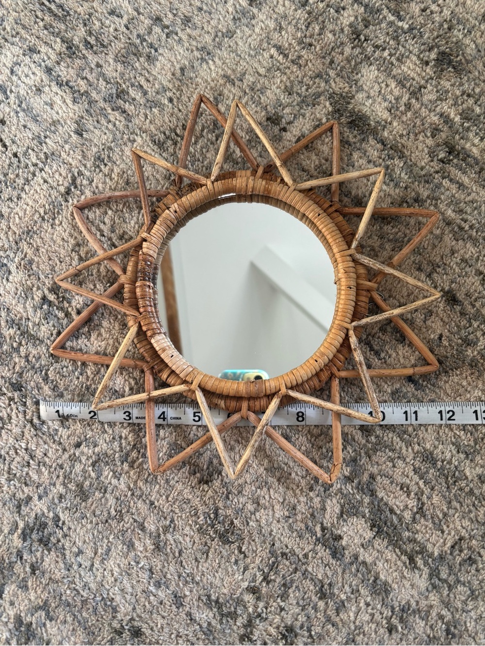Urban Outfitters Woven Sunburst Mirror - Natural Brown